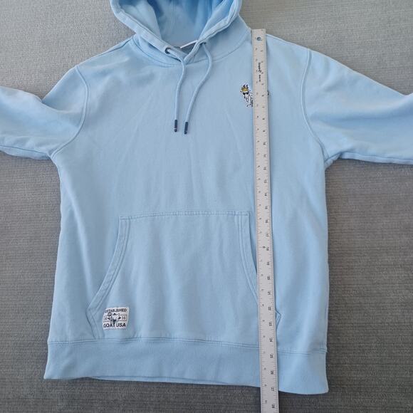 GOAT USA Hoodie Sweatshirt Mens Large Carolina Blue Pullover Embroidered Logo - Picture 6 of 11